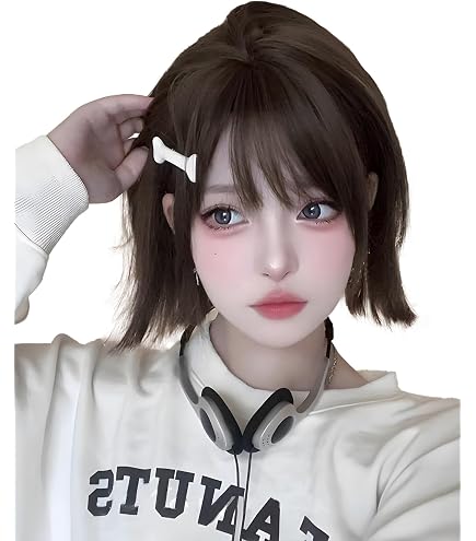 Amazon.co.jp: フル ウィッグ ボブ カール ワイン レッド 赤 かつら